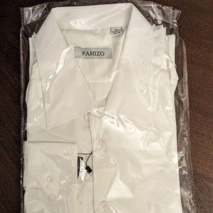 [NEW] Fahizo HT1840 Regular Fit White Dress Shirt 17.5" x 34"/35"